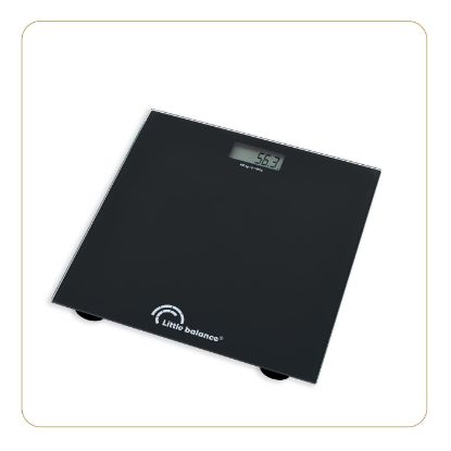Pèse-personne électronique 180 kg, plateau verre trempé – Little Balance Starty SB – carbone