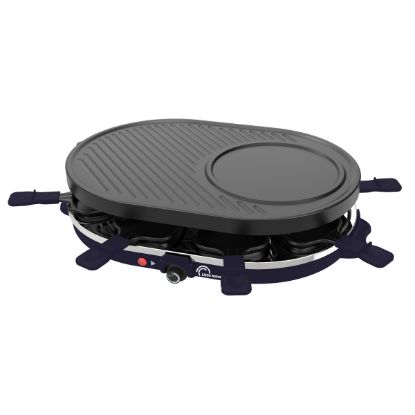 Appareil à raclette 8 personnes 1200 W plaque grill / crêpes – Little Balance Multi Cheese 8 – bleu nuit