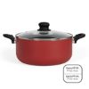 Faitout 28 cm aluminium antiadhésif avec couvercle verre induction – Livoo Premier Chef MEP151R – rouge