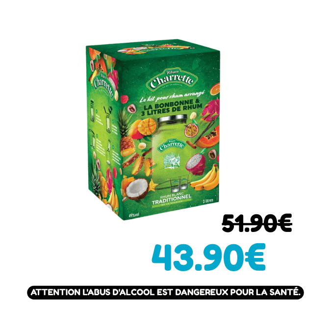 Rhum Charrette traditionnel bonbonne arrangés 3L - 49°